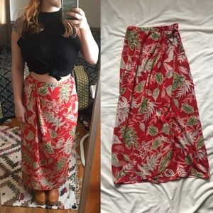 Tropical Wrap Maxi Skirt